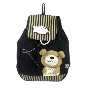 [Bear & Fish] 100% Cotton Fabric Art School Backpack / Outdoor Backpack