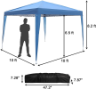 10 ft. Foldable Pop Up Canopy Tent with Mesh Sidewall Height Adjustable Outdoor Gazebos with Carrying Bag for Parties, Picnics & Camping, Blue