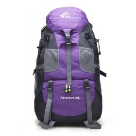 baOutdoor Backpack Backpack Hiking Sports Travel Mountaineering Bag (Color: purple)